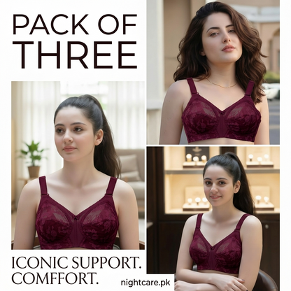 Pack of 3 Original Triumph Doreen Classic Bra – Full Support Non-Padded Ultimate Value Bundle
