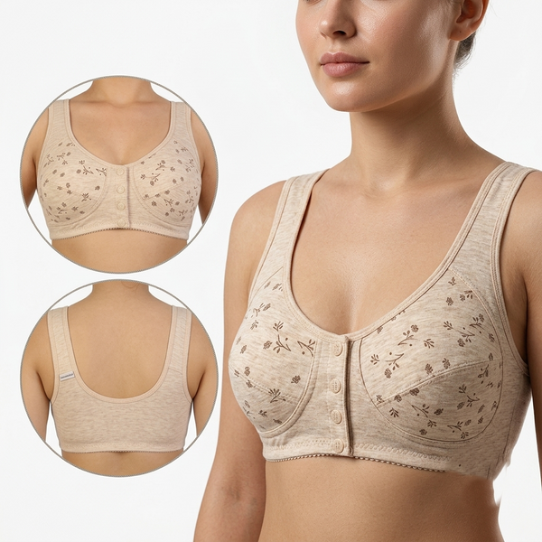 New Anti-Sagging Front Open Button Bra 2026 – Full Support | Lift & Shape