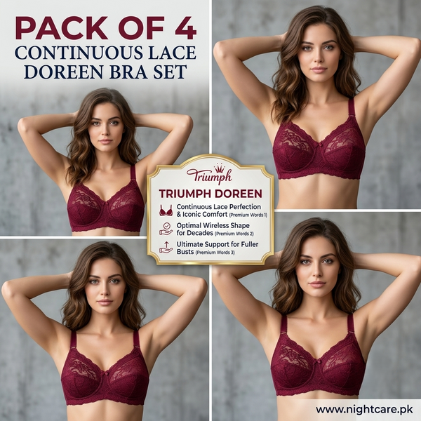 Pack of 4 Original Triumph Doreen Classic Bra – Full Support Non-Padded Complete Wardrobe Value Pack