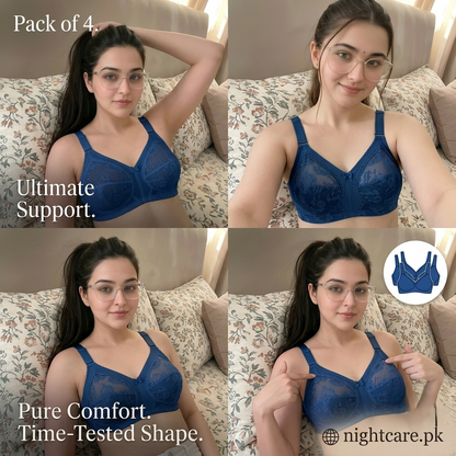 Pack of 4 Original Triumph Doreen Classic Bra – Full Support Non-Padded Complete Wardrobe Value Pack
