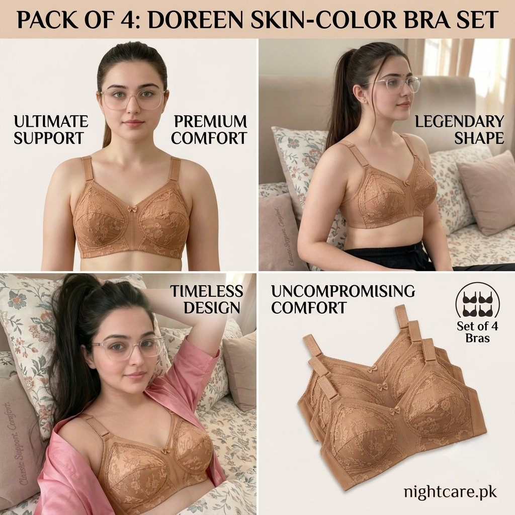 Pack of 4 Original Triumph Doreen Classic Bra – Full Support Non-Padded Complete Wardrobe Value Pack